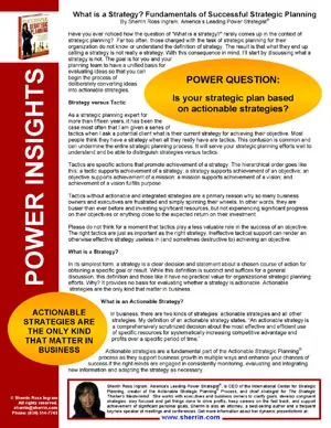 What is a Strategy? Fundamentals of Successful Strategic Planning