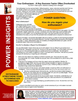 Your Enthusiasm - A Key Success Factor Often Overlooked